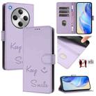 For OPPO Find X8 Smile Embossing RFID Leather Phone Case(Light Purple) - 1