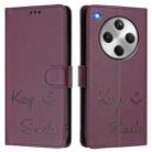 For OPPO Find X8 Smile Embossing RFID Leather Phone Case(Violet) - 3