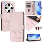 For OPPO Find X8 Pro Smile Embossing RFID Leather Phone Case(Pink) - 1
