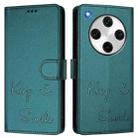 For OPPO Find X8 Pro Smile Embossing RFID Leather Phone Case(Peacock Green) - 3
