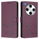 For OPPO Find X8 Pro Smile Embossing RFID Leather Phone Case(Violet) - 3