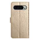 For Google Pixel 9 Pro XL Flower Embossed Leather Phone Case(Gold) - 3