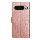 For Google Pixel 9 Pro XL Flower Embossed Leather Phone Case(Rose Gold) - 3