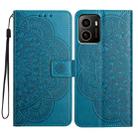 For HMD Pulse+ Flower Embossed Leather Phone Case(Blue) - 1