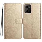 For HMD Pulse+ Flower Embossed Leather Phone Case(Gold) - 1