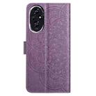 For Honor 200 Flower Embossed Leather Phone Case(Purple) - 3