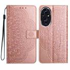 For Honor 200 Flower Embossed Leather Phone Case(Rose Gold) - 1