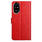 For Honor 200 Pro Flower Embossed Leather Phone Case(Red) - 3