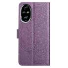 For Honor 200 Pro Flower Embossed Leather Phone Case(Purple) - 3