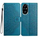 For Honor 200 Pro Flower Embossed Leather Phone Case(Blue) - 1