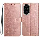 For Honor 200 Pro Flower Embossed Leather Phone Case(Rose Gold) - 1