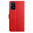 For Honor 200 Lite Global Flower Embossed Leather Phone Case(Red) - 3