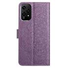 For Honor 200 Lite Global Flower Embossed Leather Phone Case(Purple) - 3