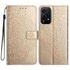 For Honor 200 Lite Global Flower Embossed Leather Phone Case(Gold) - 1