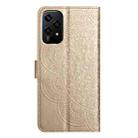 For Honor 200 Lite Global Flower Embossed Leather Phone Case(Gold) - 3