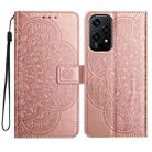 For Honor 200 Lite Global Flower Embossed Leather Phone Case(Rose Gold) - 1