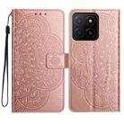 For Honor X5b Flower Embossed Leather Phone Case(Rose Gold) - 1