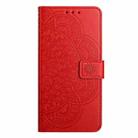 For Honor X9c Flower Embossed Leather Phone Case(Red) - 3