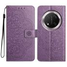 For Honor X9c Flower Embossed Leather Phone Case(Purple) - 1