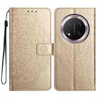 For Honor X9c Flower Embossed Leather Phone Case(Gold) - 1