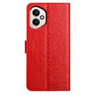 For Honor 400 Global 156.5mm Flower Embossed Leather Phone Case(Red) - 3