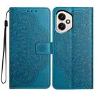 For Honor 400 Global 156.5mm Flower Embossed Leather Phone Case(Blue) - 1