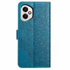 For Honor 400 Global 156.5mm Flower Embossed Leather Phone Case(Blue) - 3