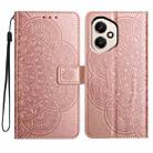 For Honor 400 Global 156.5mm Flower Embossed Leather Phone Case(Rose Gold) - 1