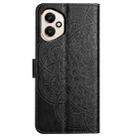For Honor 400 Global 156.5mm Flower Embossed Leather Phone Case(Black) - 3