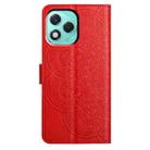 For Honor 400 Lite Global Flower Embossed Leather Phone Case(Red) - 3