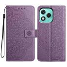 For Honor 400 Lite Global Flower Embossed Leather Phone Case(Purple) - 1