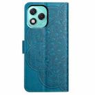 For Honor 400 Lite Global Flower Embossed Leather Phone Case(Blue) - 3