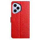 For Honor 400 Pro Global 160.8mm Flower Embossed Leather Phone Case(Red) - 3