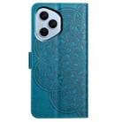 For Honor 400 Pro Global 160.8mm Flower Embossed Leather Phone Case(Blue) - 3