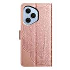 For Honor 400 Pro Global 160.8mm Flower Embossed Leather Phone Case(Rose Gold) - 3