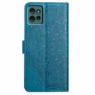 For Motorola Edge 50 5G Flower Embossed Leather Phone Case(Blue) - 3