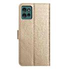 For Motorola Edge 50 5G Flower Embossed Leather Phone Case(Gold) - 3