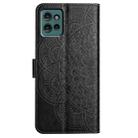 For Motorola Edge 50 5G Flower Embossed Leather Phone Case(Black) - 3