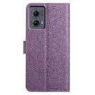 For Motorola Edge 2024 Flower Embossed Leather Phone Case(Purple) - 3