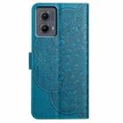 For Motorola Edge 2024 Flower Embossed Leather Phone Case(Blue) - 3