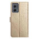For Motorola Edge 2024 Flower Embossed Leather Phone Case(Gold) - 3
