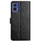 For Motorola Moto G85 Flower Embossed Leather Phone Case(Black) - 3