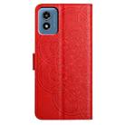 For Motorola Moto G Play 2024 Flower Embossed Leather Phone Case(Red) - 3