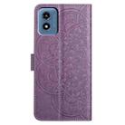 For Motorola Moto G Play 2024 Flower Embossed Leather Phone Case(Purple) - 3