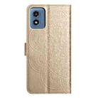 For Motorola Moto G Play 2024 Flower Embossed Leather Phone Case(Gold) - 3