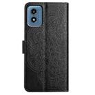 For Motorola Moto G Play 2024 Flower Embossed Leather Phone Case(Black) - 3