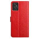 For Motorola Moto G Power 5G Flower Embossed Leather Phone Case(Red) - 3