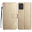 For Motorola Moto G Power 5G Flower Embossed Leather Phone Case(Gold) - 1