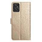 For Motorola Moto G Power 5G Flower Embossed Leather Phone Case(Gold) - 3