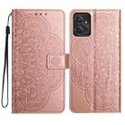 For Motorola Moto G Power 5G Flower Embossed Leather Phone Case(Rose Gold) - 1